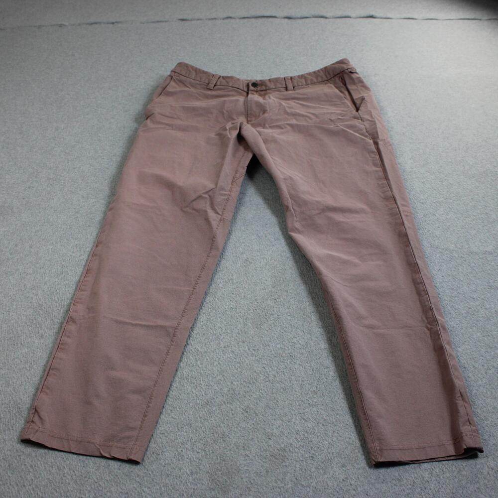 Lululemon ABC Pants Men 36x32 Brown Canvas Chino Straight Casual Office Heritage